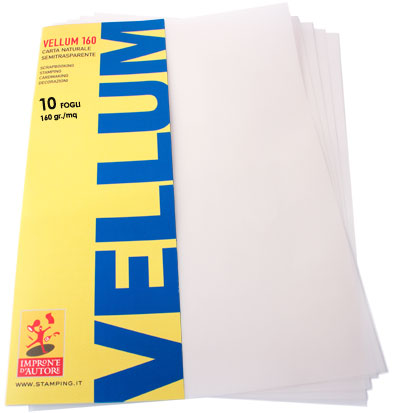 Confezione da 10 fogli di carta Vellum in puro cotone Herbin 90800T formato A4 125 g 